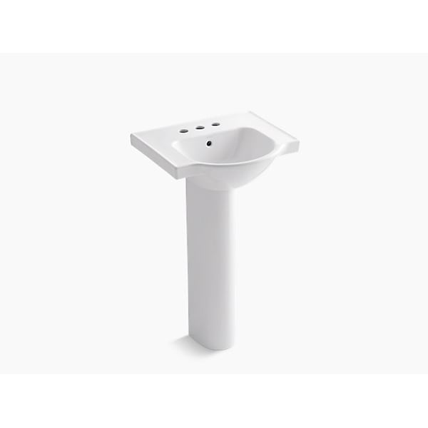21 Pedestal Bathroom Sink W/ 4 Centerset Faucet Holes